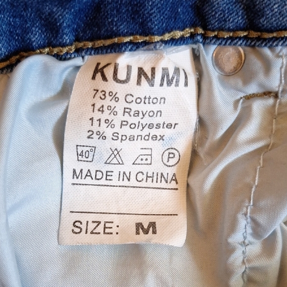 Trendy Paint Splatter Blue Distressed Skinny Jeans. Size Medium - Picture 11 of 12